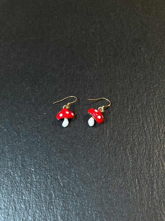 Enamel Mushroom Earrings