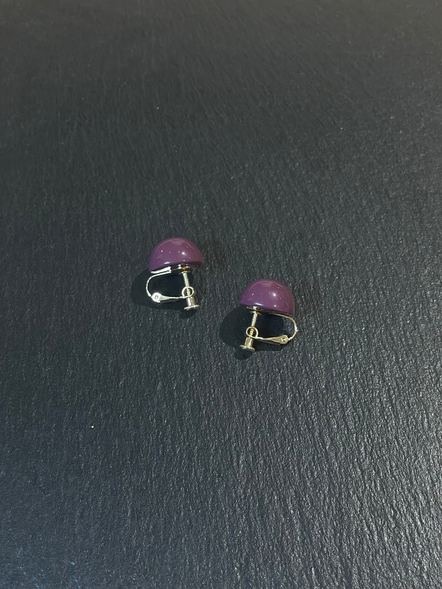 Acrylic Purple Clip-On Earrings