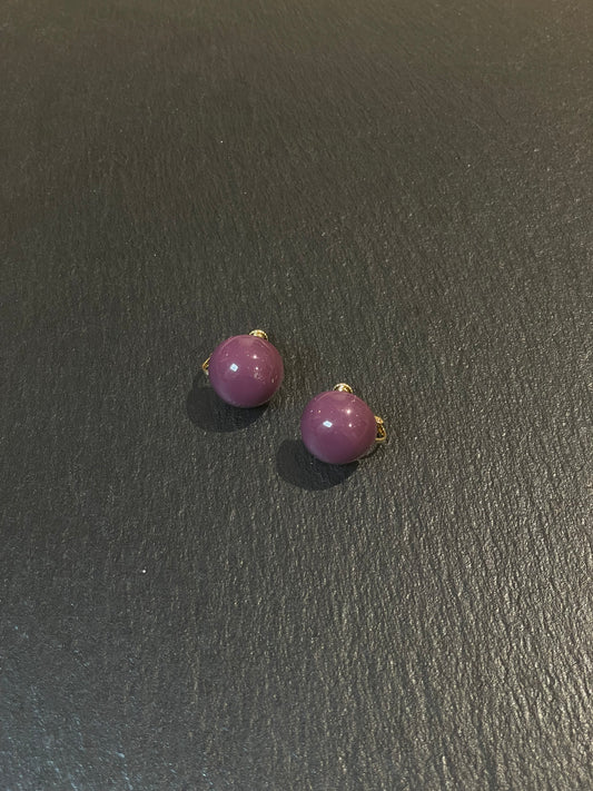 Acrylic Purple Clip-On Earrings